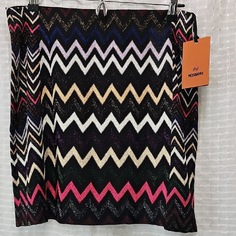 Missoni Metallic Mixed Zigzag Miniskirt